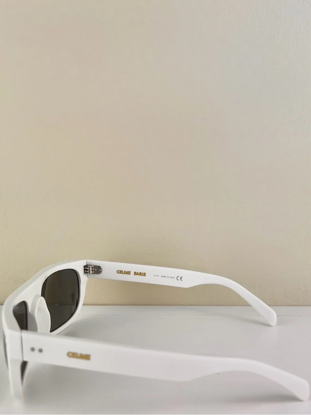 CELINE WHITE MIRRORED SUNGLASSES
